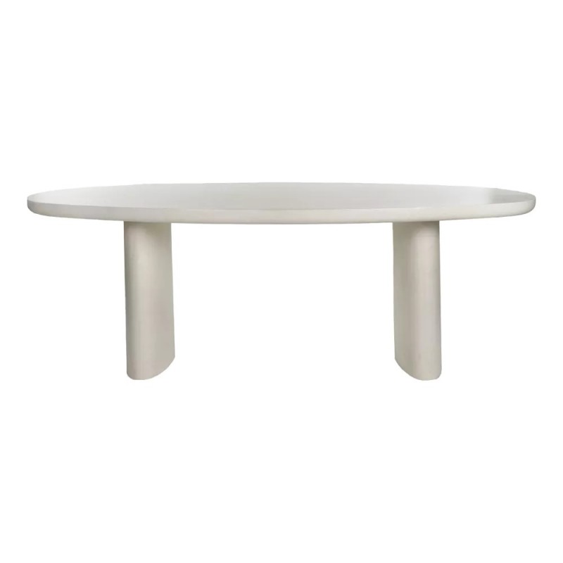 DINING TABLE LIME PLASTER OFFWHITE OVAL 220       - DINING TABLES